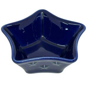 VTG Longaberger American Eagle Cobalt Blue Star Bowl | Divided Candy Nut Dish